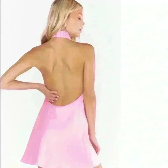 Show Me Your Mumu Jasmine Halter Mini In Pink Size M - Picture 4 of 13